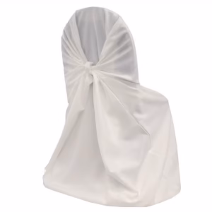 White Self-Tie Polyester Chair Cover
