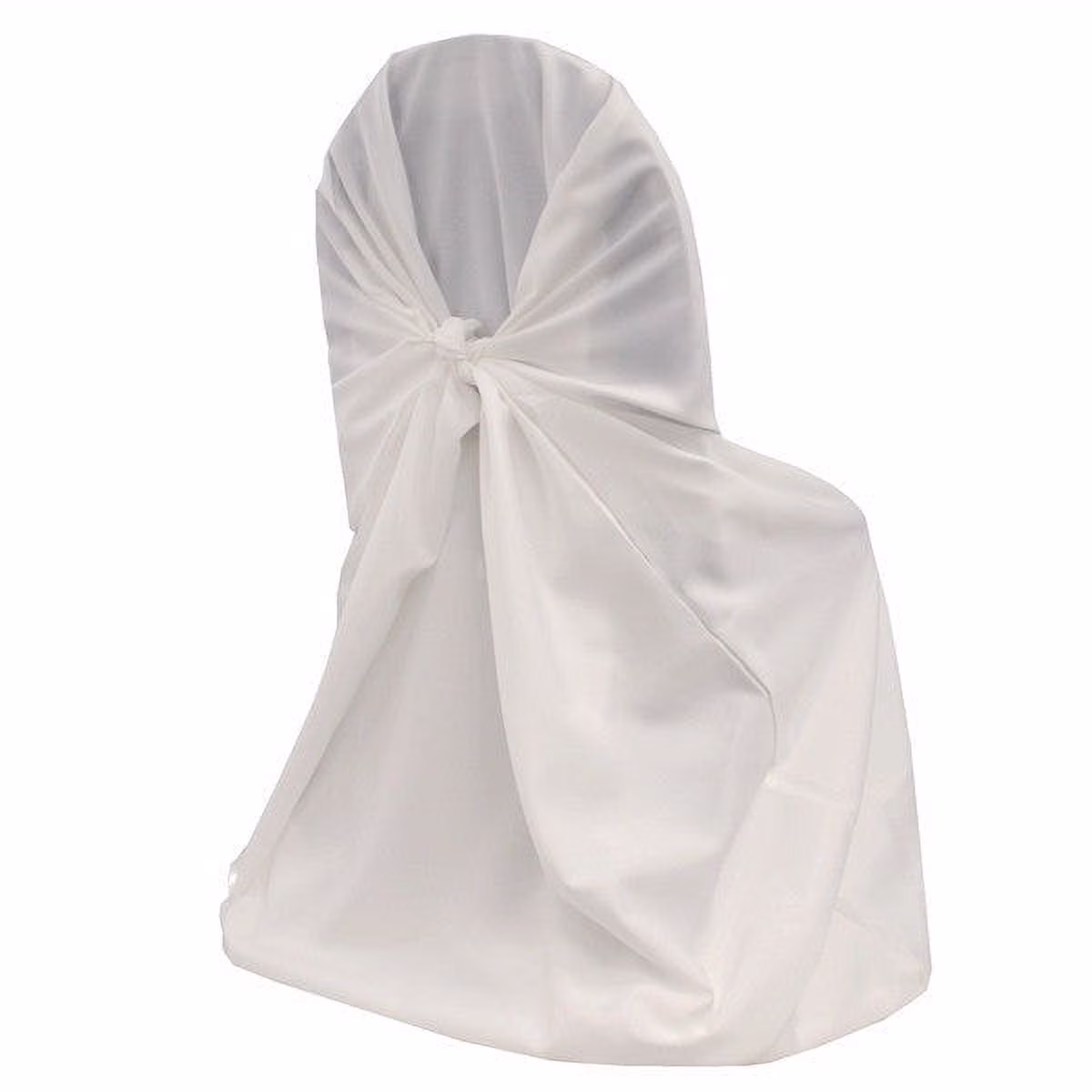 White Self-Tie Polyester Chair Cover