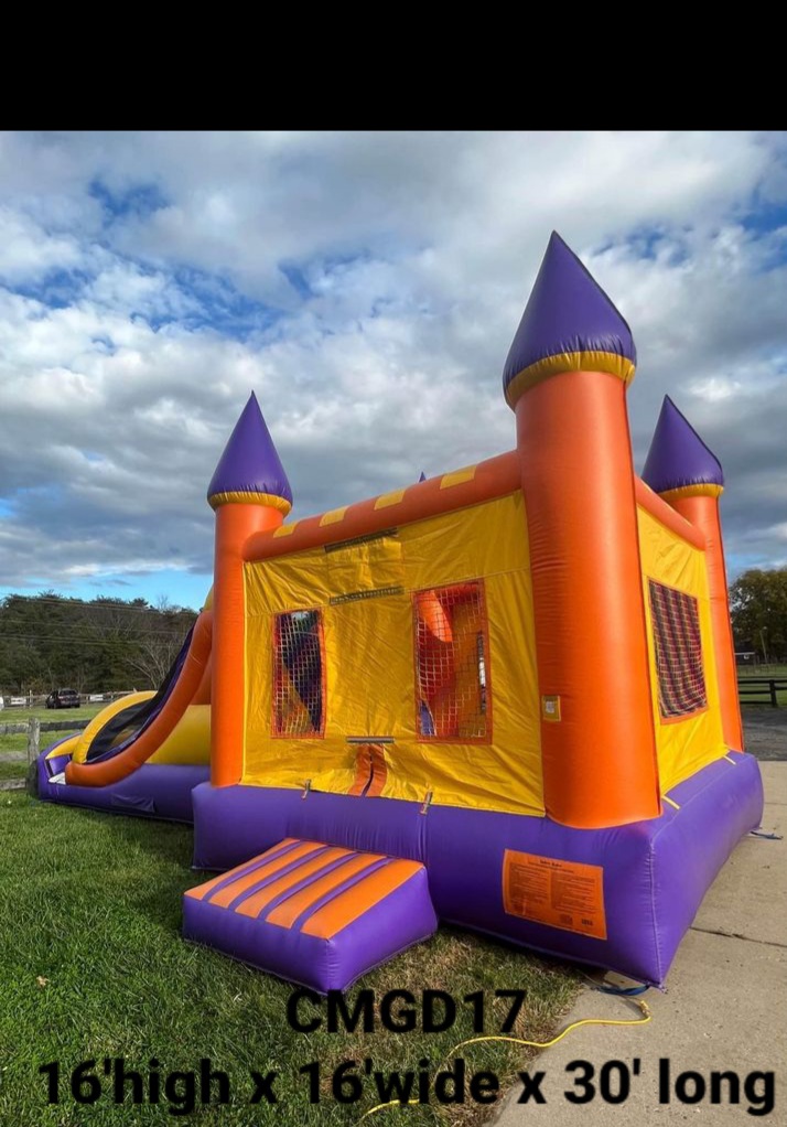 Purple/Yellow Medium Bouncy House - Image 2