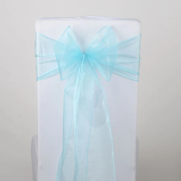 Aquamarine Sheer Chair Sash/Bow - Image 2