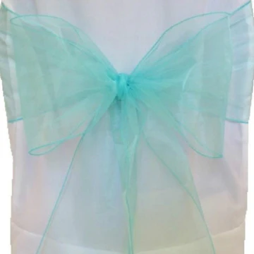 Aquamarine Sheer Chair Sash/Bow - Image 3