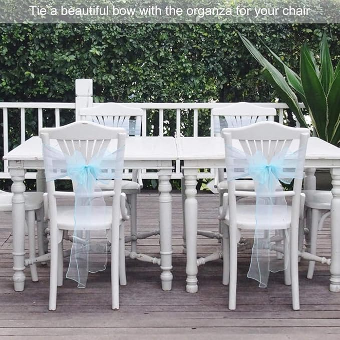 Aquamarine Sheer Chair Sash/Bow - Image 5