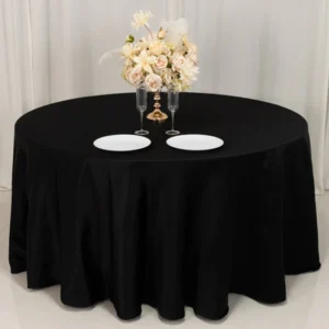 120″ Black Round Tablecloth