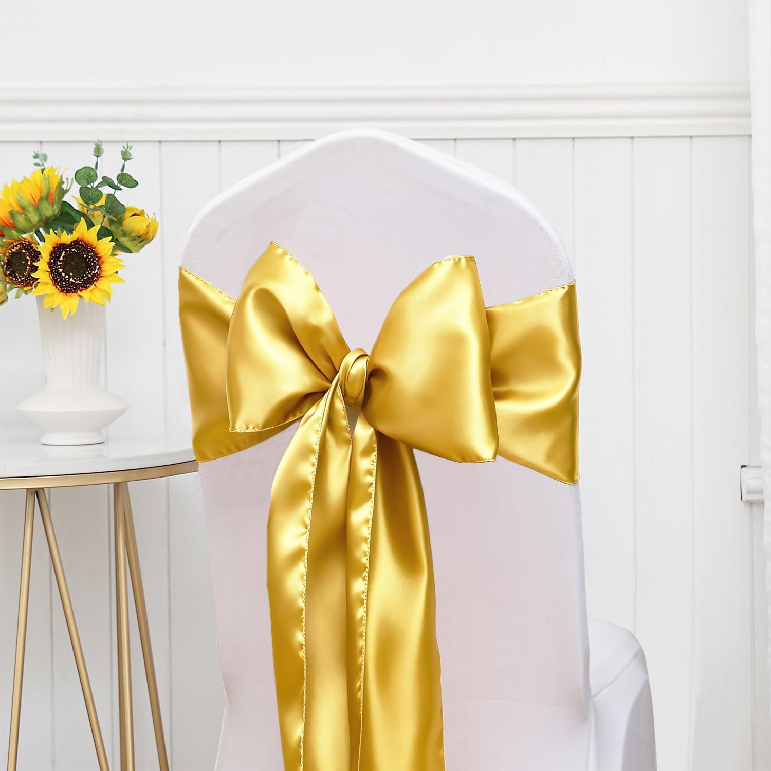 Gold Satin Chair Sash/Bow - Image 2