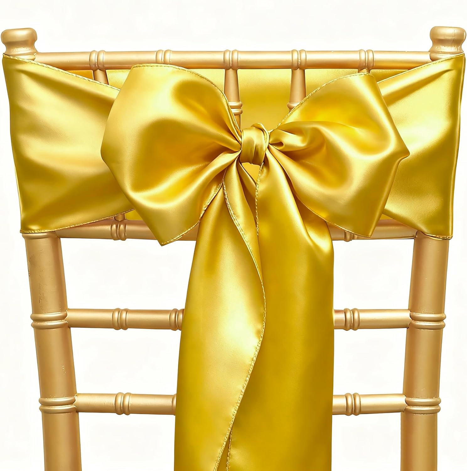 Gold Satin Chair Sash/Bow - Image 4