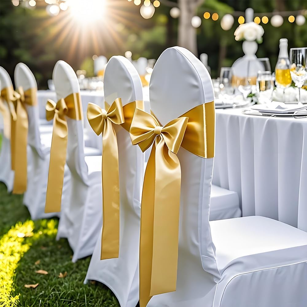 Gold Satin Chair Sash/Bow - Image 7