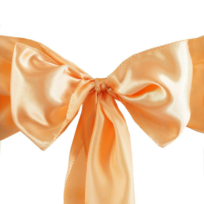 Peach Satin Chair Sash/Bow - Image 3