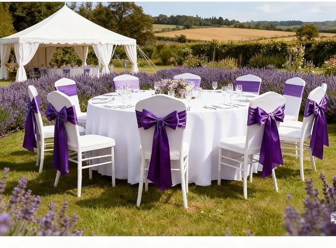 Purple Satin Chair Sash/Bow - Image 7