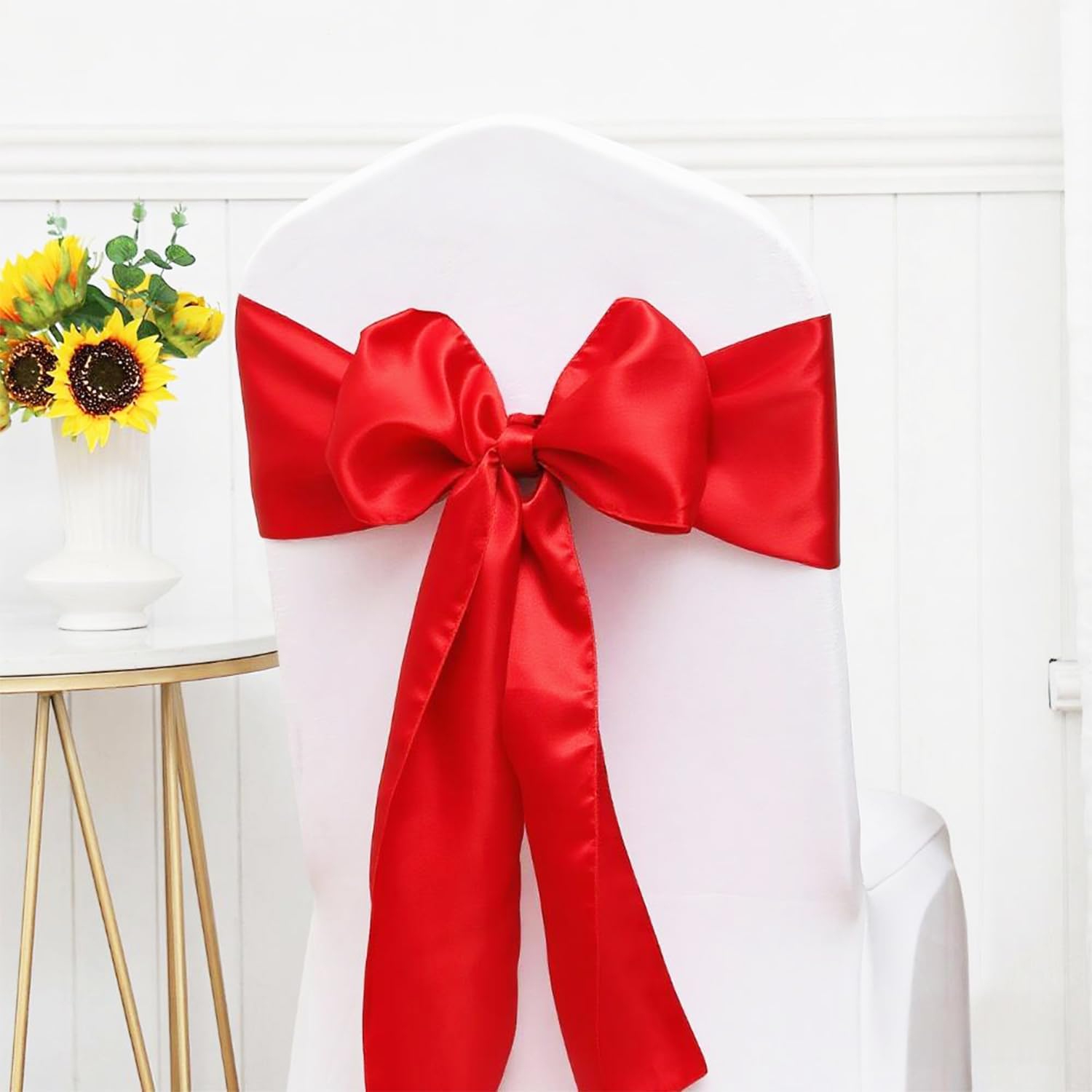 Red Satin Chair Sash/Bow - Image 2