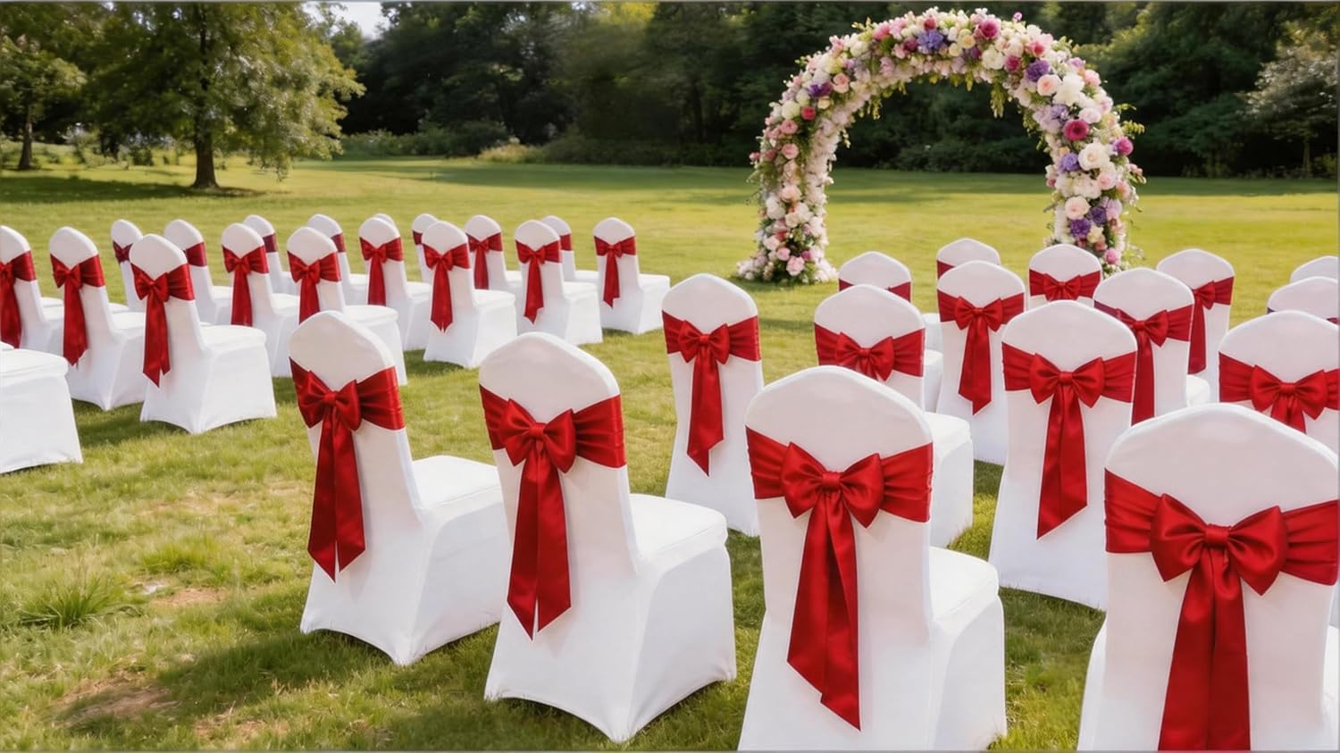 Red Satin Chair Sash/Bow - Image 7