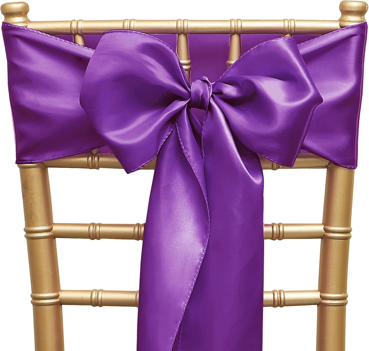 Purple Satin Chair Sash/Bow - Image 4